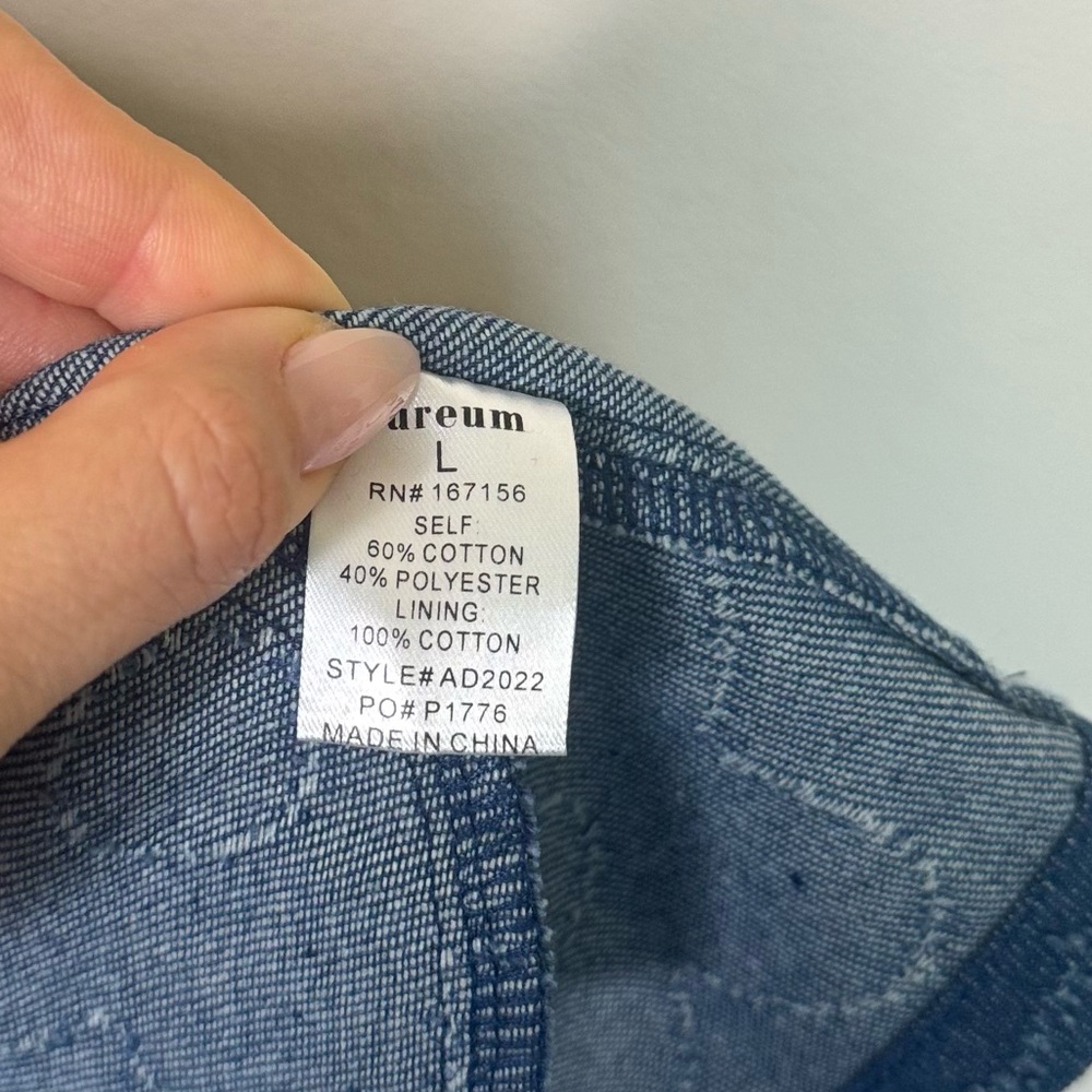 NWT Aureum Denim Flower Pattern dress size L - Picture 6 of 8